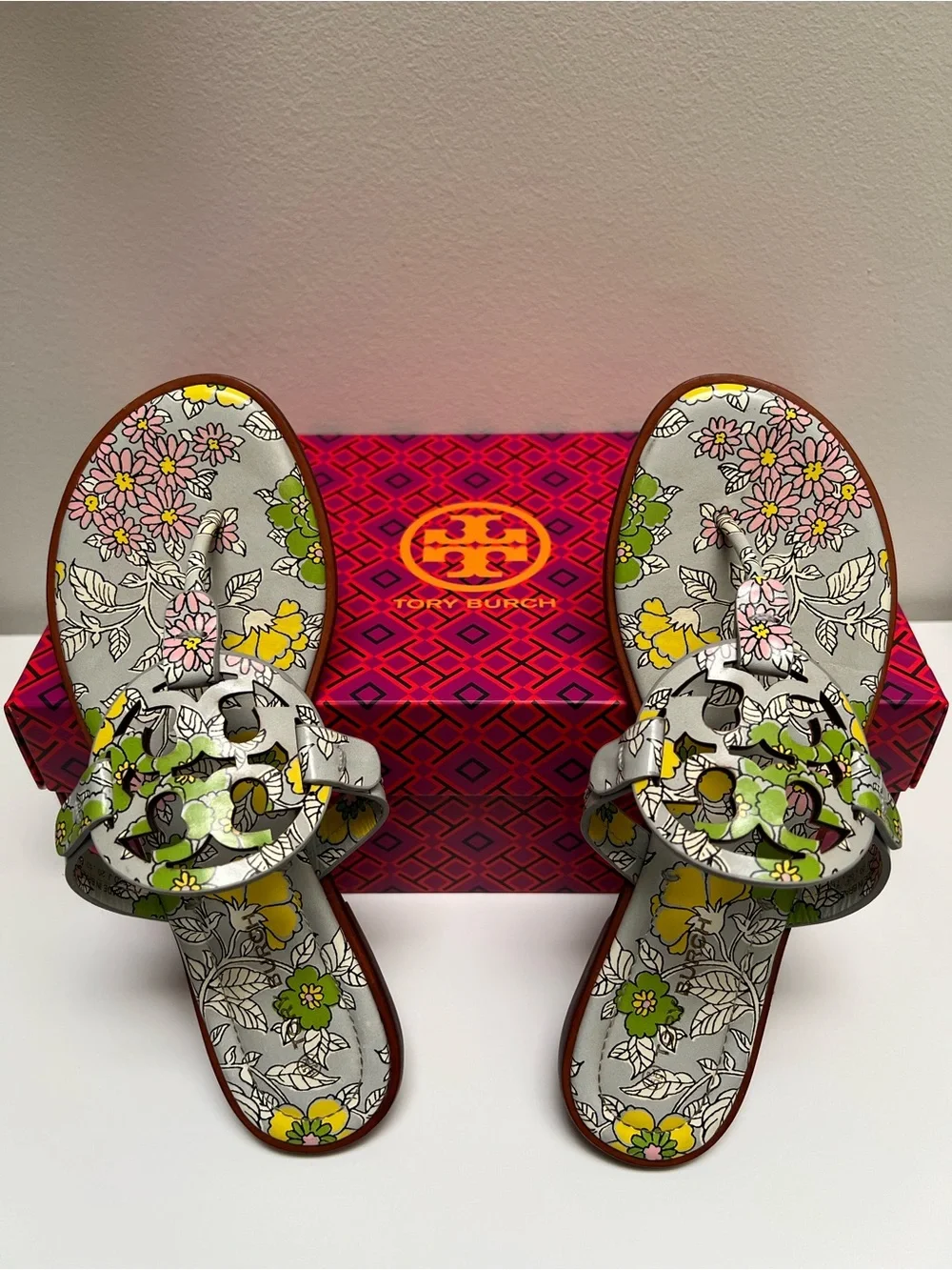 Tory Burch Floral Miller Sandals Size 7